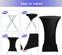 Couvertures de table de cocktail haut de gamme modernes personnalisées, nappes en spandex imprimées, tissu en plastique pour fêtes de mariage en plein air à la maison