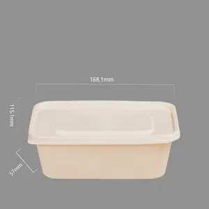 21A750 Rechthoekige Plastic Servies Nemen Weg Catering Biologisch Afbreekbaar Voedsel Containers