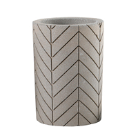 Ensemble d'accessoires de salle de bain 4 pièces en ciment à motif chevrons moderne, organisateur de salle de bain de luxe en béton pour la maison, l'hôtel et le spa