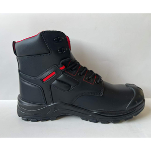 DSF53 Botas de trabajo de seguridad de cuero negro para hombre, suela impermeable antipinchazos, calzado de protección industrial para todas las estaciones - Product Image 5