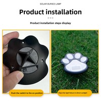 Lampe solaire LED pour patte de chien à enfouir dans le sol, étanche, double température, contrôle manuel, pour jardin, décorative