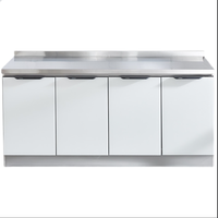 Appartement haut de gamme en forme de L Armoires de cuisine en bois blanc brillant Placard blanc Armoires de cuisine aux designs modernes
