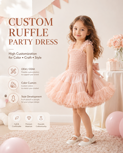 Robe de tutu en tulle doux pour bébé fille, <span class=keywords><strong>princesse</strong></span>, avec volants, robe de danse, robe de fête en mousseline rose, élégante, pour l'anniversaire de bébé - Product Image 1