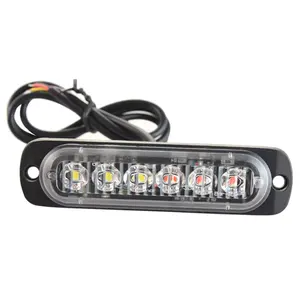卡罗琳24V 6发光二极管闪光灯紧急琥珀色警示灯条格栅灯，适用于汽车和卡车工作
