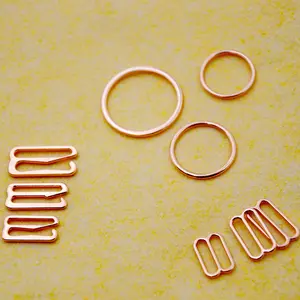 Rose gold zin alloy Bra adjuster Metal Ring Slider and Hook hardware for lingerie