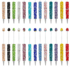 Diy Strass Full Diamant Luxe Beadable <span class=keywords><strong>Pen</strong></span> Vult Zwarte Inkt Gladde Schrijfpen Navult Kralen Balpen Voor Diy - Product Image 1