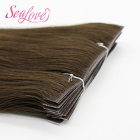 Extensions de cheveux à clipser 100% cheveux humains Remy double épaisseur couleur racine foncée personnalisable lisses qualité professionnelle salon