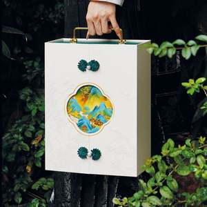 Caja de Regalo Rectangular Portátil de Alta Gama con Doble Puerta para Damas de Honor, con Papel Gris Bronceado y Logotipo UV Personalizable - Product Image 2