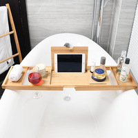 Organisateur de baignoire en bambou écologique, plateau de spa universel extensible, table de bain multifonctionnelle pour hôtels