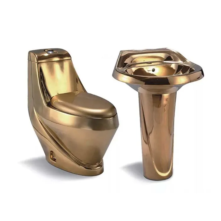 Sanitär Bad Keramik Gold Farbe Wc P Falle 180 mm Und S trap 300 mm Wc Toiletten Sitz
