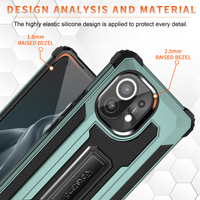 Étui armure Tschick pour Xiaomi Mi 11 K40 pour Redmi Note 9 8 Pro Max 10T LITE-5G 10T-5G coque de téléphone avec anneau métallique