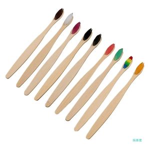 Manico in legno con setole morbide spazzolino da denti in bambù adatto a spazzolino da denti pulizia profonda per la cura orale dentale spazzolino da denti - Product Image 2