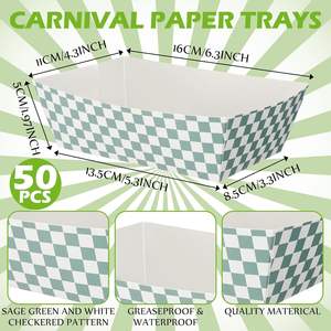 Conteneur alimentaire jetable en papier <span class=keywords><strong>avec</strong></span> coussin en papier pour fêtes, pique-niques, barbecues, stockage alimentaire, logo personnalisable - Product Image 3