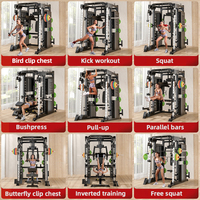 Machine de Musculation Complète Steel Smith pour Usage Intérieur Multi-Fonctions Poitrine Dos Bras Entraînement Force Exercice
