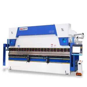 Low price cnc press brake bending machine for 3 meters 10 ft wc67y 100T 2500 metal bender DA53 v shape hydraulic bending machine