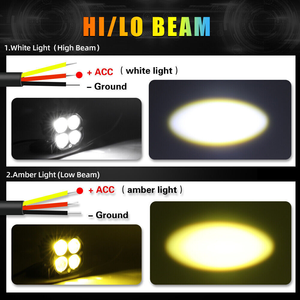 Proyector de luz Led antiniebla para trabajo, barra de luz Led cuadrada superbrillante de 3 pulgadas y 40w, doble Color, blanco y ámbar, para coche y <span class=keywords><strong>Moto</strong></span> - Product Image 5