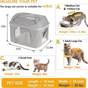 Portable Mesh Pet Carrier Foldable <b>Cat</b> Travel <b>Bag</b> with Shoulder Strap Food Pouch Handheld Pet <b>Tote</b> - Product Image 3
