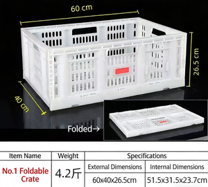 Ventilated PE Folding <strong>Crates</strong> <strong>for</strong> Tomato <strong>Apple</strong> Orange Picking Stackable Plastic Grocery Baskets Food Grade Storage Bins - Product Image 3