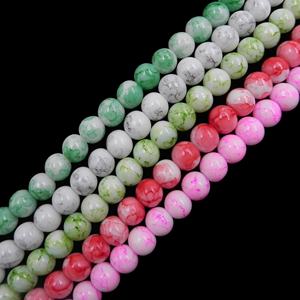 Cuentas de flores de cristal impresas coloridas personalizables de 4/6/8mm para pulseras de estilo europeo americano cuentas de cristal de Murano - Product Image 5