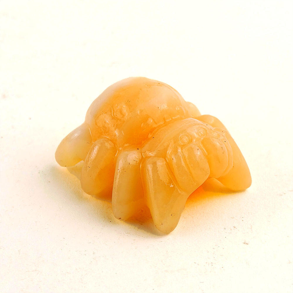 Yellow calcite spider