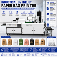 Nouvelle machine d'impression industrielle à jet d'encre UV haute vitesse pour sacs en papier, production automatique d'emballages pour le commerce de détail, les courses et les supermarchés