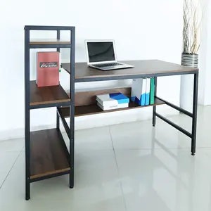 Mesa de Estudo barato em forma de l Secretária Com Estante mesa do computador Design Simples