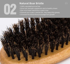 트루러브 도매 친환경 가벼운 애완동물 털 제거 브러시 대나무 간편 세척 휴대용 롱 플러시 강아지 고양이 그루밍 - Product Image 3