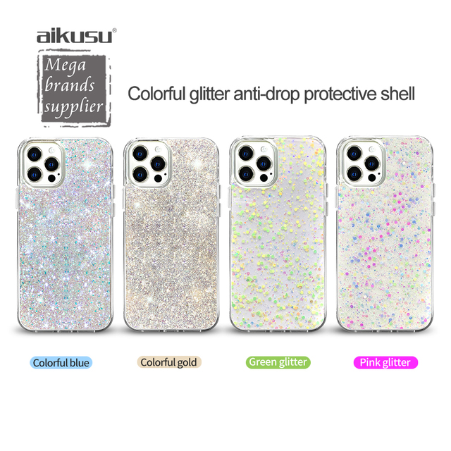 One Piece Fashion Beautiful Design Elegant Magic Bling Glitter Resin Epoxy Phone Case Cover for Iphone12 Pro Max