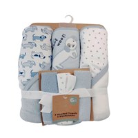 Ensemble de 6 serviettes de bain pour bébé, cape à capuche pour nouveau-né, couverture carrée douce, mini-gants de toilette, séchage rapide, motif floral, extérieur