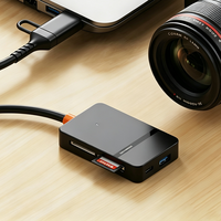 Lecteur de cartes multifonction de haute qualité 8 en 1 Type C+USB, prend en charge les cartes SD, TF et CF pour ordinateur portable, téléphone portable, appareil photo