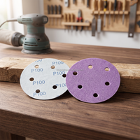 Disque de ponçage en céramique premium 6 pouces (150 mm) à 6 trous, violet, auto-agrippant, pour préparation et ponçage professionnel des surfaces
