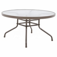 Ensemble de bistrot 5 pièces, ensemble de salle à manger d'extérieur de jardin, 4 chaises pliantes rembourrées, table ronde, verre trempé de 5 mm, ensemble de loisirs