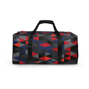 Sac de sport personnalisé à imprimé géométrique multicolore, grande capacité, imperméable, avec poche latérale en filet - Product Image 3