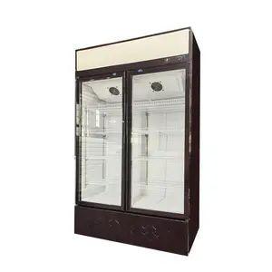 超市啤酒冷却器2玻璃门独立式饮料冰箱橱柜冷却器