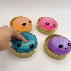 Hot Selling Cute Steamed Bun Stress Relieving Toy Glitter Dumpling Soft <b>Squishy</b> Texture Slow Rebound Ideal for Fidget Play - Product Image 5