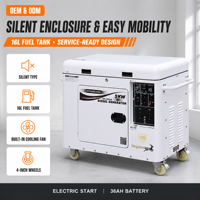 Générateur Diesel 5KW 5500W Max Super Silencieux avec Capot Ouvert OEM ODM CE EPA EAC ISO pour Usine, Ferme et Atelier