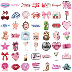 50 Pezzi <span class=keywords><strong>Adesivi</strong></span> Graffiti Rosa con Citazioni Motivazionali per Ragazze, Decorazioni per Telefoni e Bottiglie, Sticker Ispirazionali per l'Autostima - Product Image 3