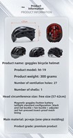 Casque de vélo de route et de montagne en matériau PC approuvé CE, avec lunettes intégrées, résistant aux chocs légers, casque de sécurité pour le cyclisme pour adultes