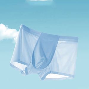 Calzoncillos bóxer de seda helada para hombre, de secado rápido, antibacterianos, de tiro medio, transpirables y sin costuras, venta al por mayor - Product Image 4