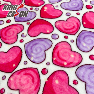 KINGCASON-tela de franela suave y cómoda para niños, tejido de poliéster con dos cepillos laterales, estampado de corazón personalizado, 100 - Product Image 5