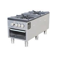 Réchaud à soupe commercial à gaz avec deux commandes de chaleur infinies pour les services de restauration à grand volume