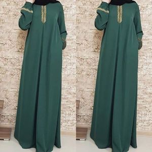 Robe longue décontractée musulmane K385 à manches longues, grande taille, Abaya Jilbab, robe maxi, robes musulmanes et Abaya pour femmes, grande taille - Product Image 6