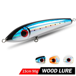 Cross-border Wooden <strong>Fish</strong> Lure Floating Pencil Bait 90g GT Tuna/GT Spanish Mackerel/Sea <strong>Wolf</strong> Artificial Hard Bait Hooks Fishing - Product Image 1