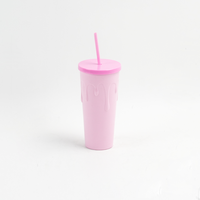 Gobelet de voyage réutilisable en acrylique mince de 600 ml (20 oz) à double paroi, sans BPA, anti-fuite, compatible porte-gobelet de voiture, vente en gros