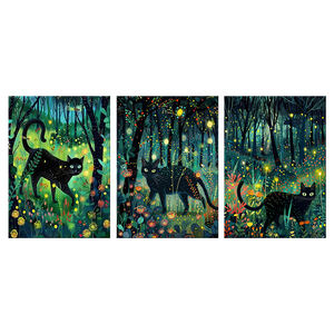 Peinture sur toile moderne imprime forêt <span class=keywords><strong>chat</strong></span> <span class=keywords><strong>noir</strong></span> images esthétiques art mural imprime œuvre décorative pour la maison - Product Image 6