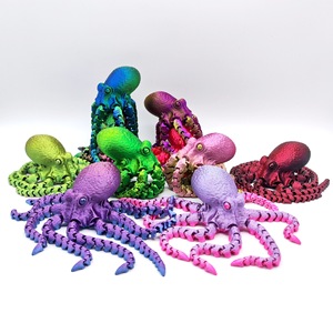 Decoración impresa en 3D, pulpo realista de aguas profundas en varios colores, con articulaciones móviles. - Product Image 3