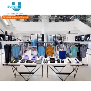 Hot Sale Stainless Steel Shop Display Fitting for Fashion Clothing Retailing Stores Clothes Shopfittings Interior Layout Decor