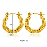 Brillant 18k Plaqué Or Bijoux Boucles D'oreilles Minimaliste Femmes En Acier Inoxydable Géométrique Cercle Boucles D'oreilles Bijoux Accessoires