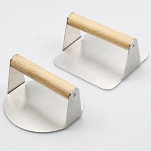 <span class=keywords><strong>Presse</strong></span> à <span class=keywords><strong>hamburger</strong></span> en acier inoxydable, <span class=keywords><strong>presse</strong></span> à <span class=keywords><strong>hamburger</strong></span> carrée, accessoires professionnels pour plancha, kit de <span class=keywords><strong>presse</strong></span> à griller avec poignée en bois - Product Image 2