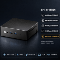 AMD Ryzen Mini PC Kipas Senyap Pendinginan Efisiensi Tinggi DDR5 64GB NVMe 4.0 Radeon 780M untuk Media dan Penggunaan Multitasking